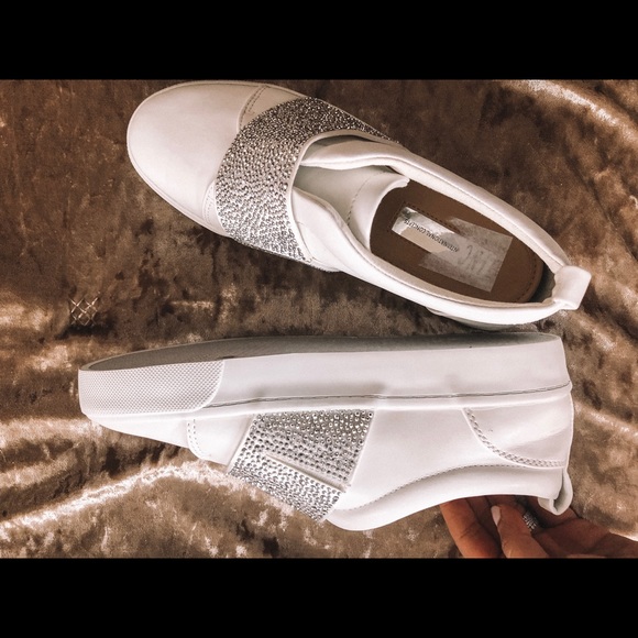 Macy's Shoes - Swarovski 6 1/2 white slip on sneakers